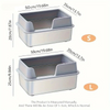 Stainless Steel Cat Litter Box | Non-Stick, High Wall Enclosure