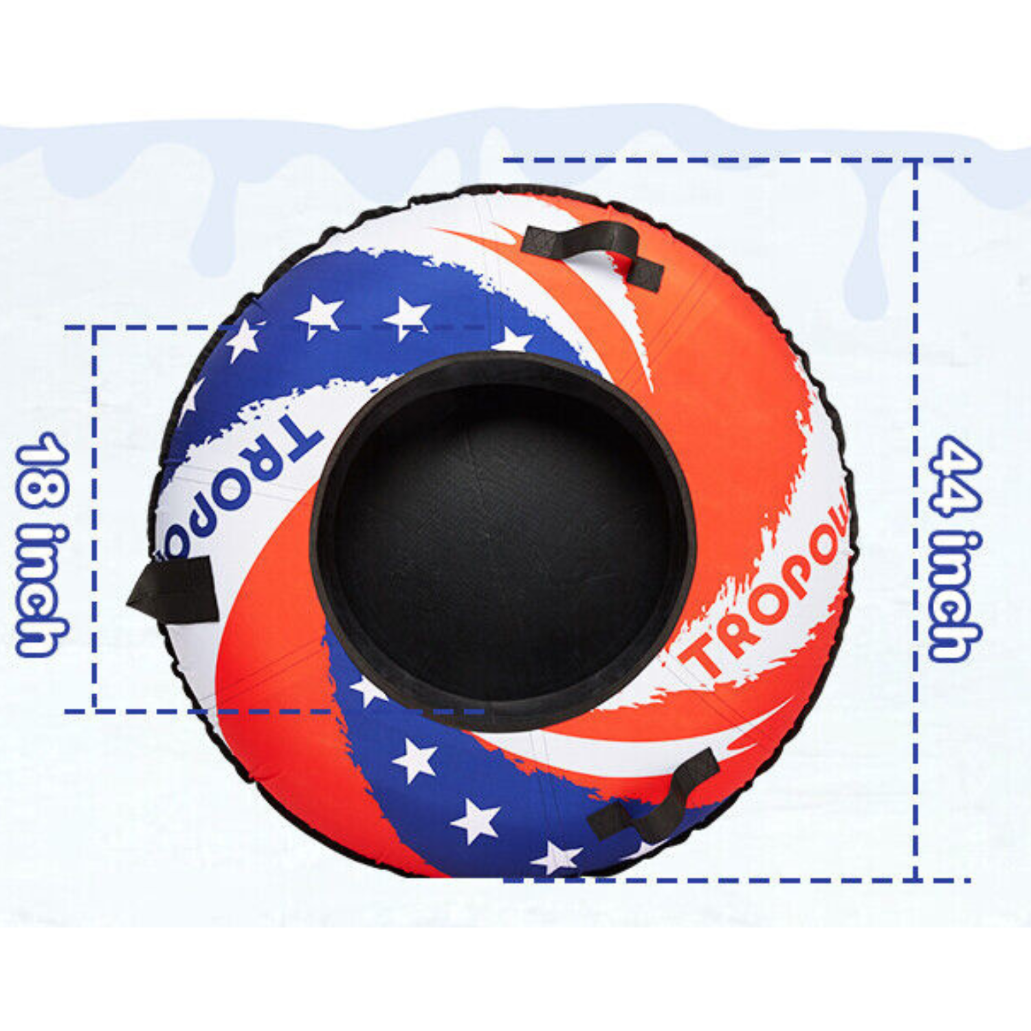 Heavy Duty Winter Adults / Kids Round Inflatable Saucer Snow Tube Sled