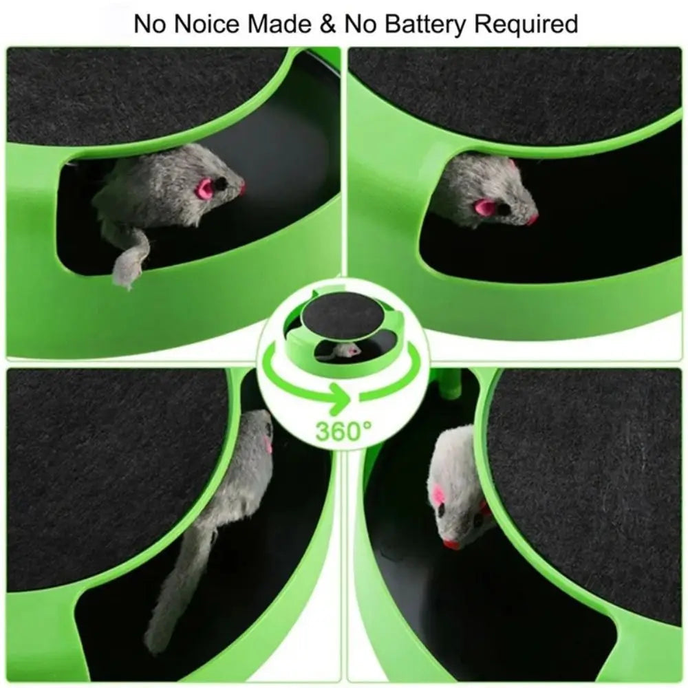 Interactive Cat Toy with Rotating Toy Mice for Cats