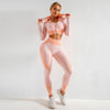 3-Piece Women's Seamless Yoga Set – Sports Bra, Crop Top & Leggings