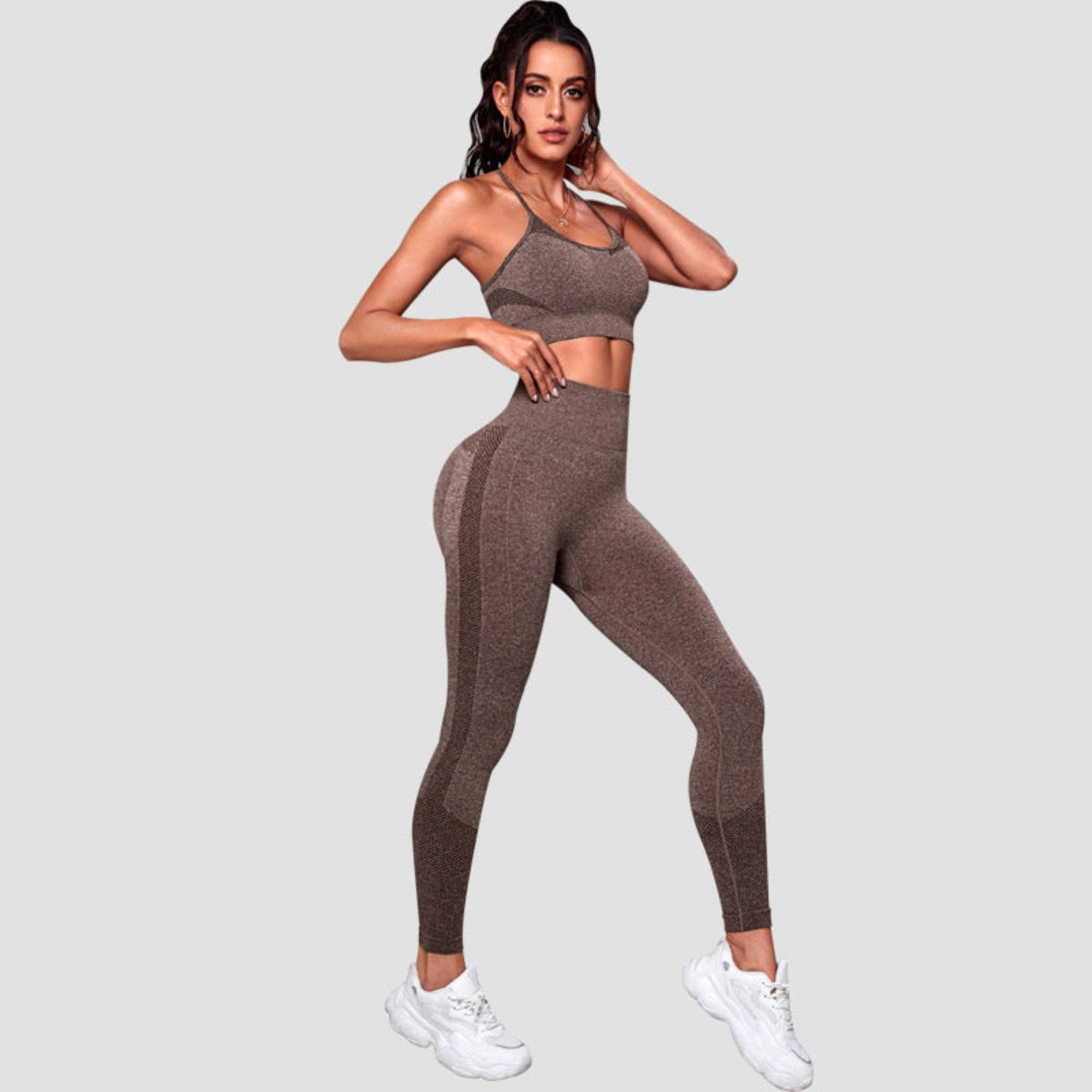 Women's Sports Bra & High-Waist Workout Leggings Set
