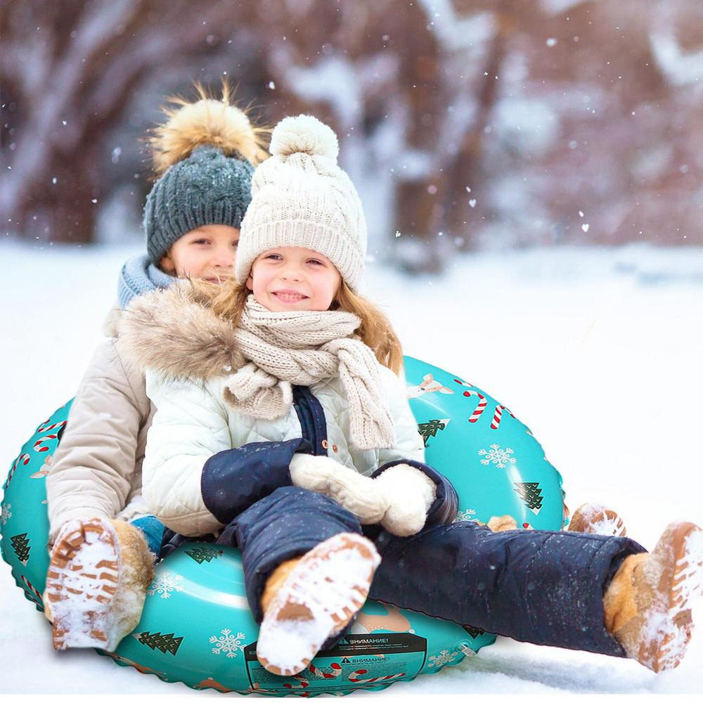 Inflatable Snow Sledding Tube with Dual Handles