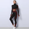 3-Piece Women's Seamless Yoga Set – Sports Bra, Crop Top & Leggings