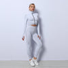 3-Piece Women's Seamless Yoga Set – Sports Bra, Crop Top & Leggings