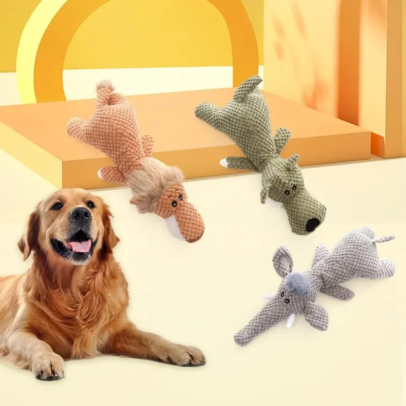 Indestructible Dog Chew Toy for Aggressive Chewers – Durable Plush Squeak Toy