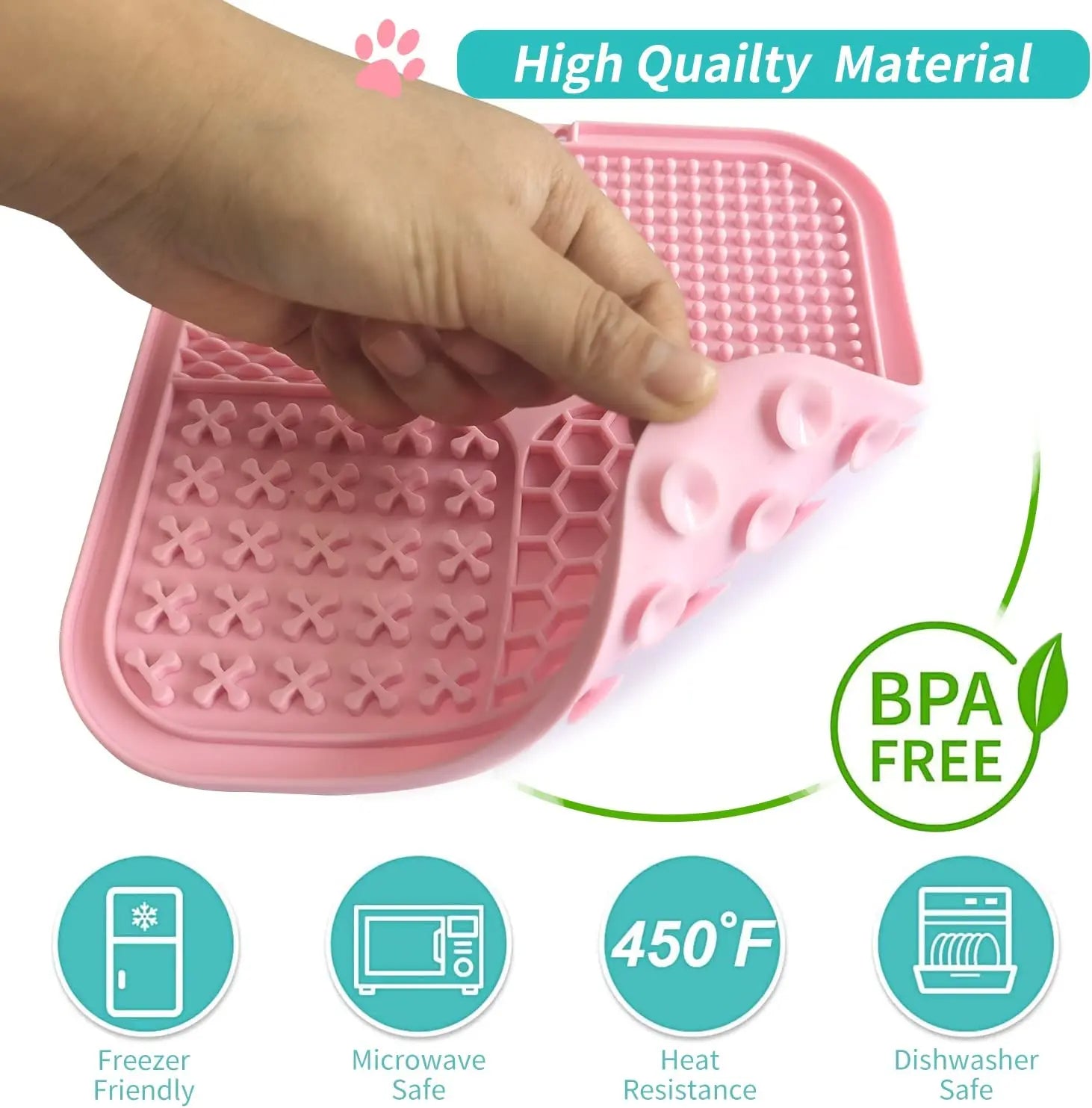 2pcs Dog Lick Mat with Suction Cups – Slow Feeder and Anxiety Relief