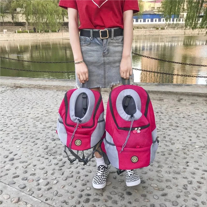 Double Shoulder Cat Carrier Backpack | Breathable Dog Carrier Bag