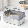 Stainless Steel Cat Litter Box | Non-Stick, High Wall Enclosure
