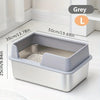 Stainless Steel Cat Litter Box | Non-Stick, High Wall Enclosure
